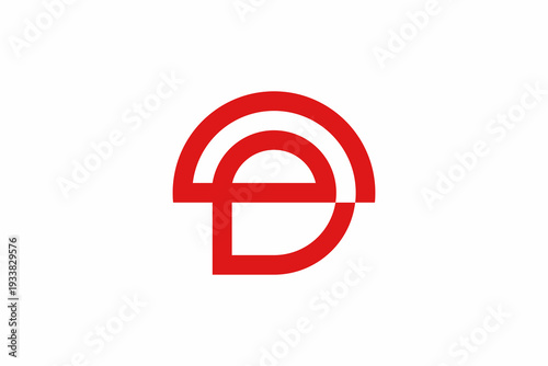 Letter TD or ED Circle Logo Design 