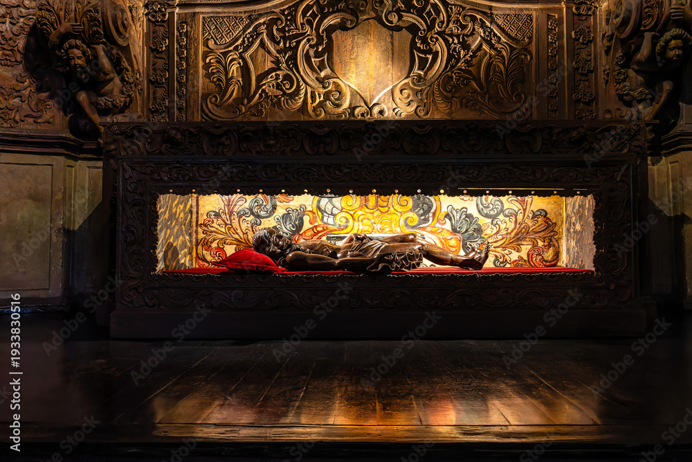 Naklejka premium Interior of the Saint Alexander Church, Igreja Santo Alexandre in Belem City in North of Brazil