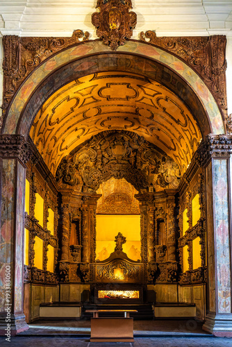 Interior of the Saint Alexander Church, Igreja Santo Alexandre in Belem City in North of Brazil
