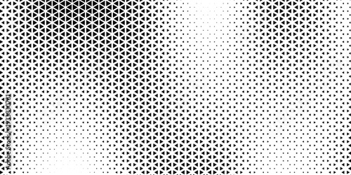 Halftone triangles pattern. Abstract geometric gradient background. Vector illustration