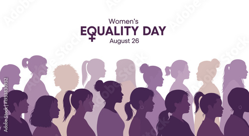 Women's Equality Day August 26 Celebration with Diverse Female Silhouettes