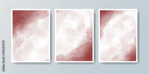 Set of cards with bright colorful vector watercolor background. Design for your date, postcard