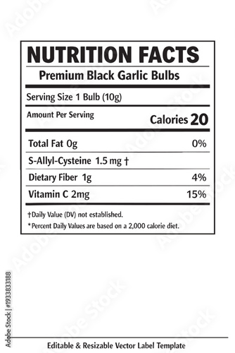 Nutrition facts label template design cutout isolated illustration on transparent background layout