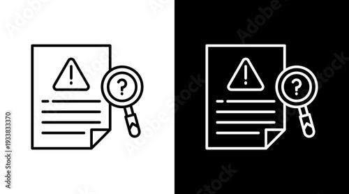 Incident Investigation Outline White Icon Set Design