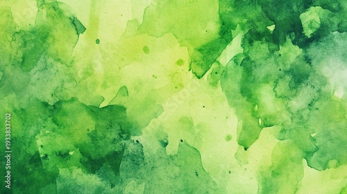 Abstract green watercolor background texture with soft flowing paint wash gradients and artistic organic watercolor paper style backdrop for modern design and creative projects
