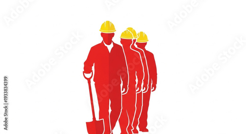 Construction Workers Wearing Hard Hats.