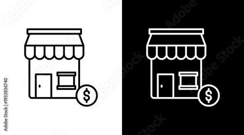 Sme Business Outline White Icon Set Design