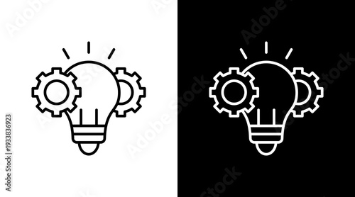 Innovation Outline White Icon Set Design