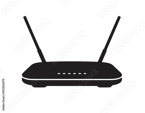 Wireless wifi router device for high speed internet connectivity and home office networking icon