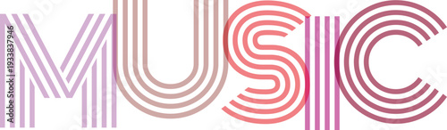 Abstract music typography design with harmonious lines and rhythmic circles, symbolizing artistic expression and modern sound visuals