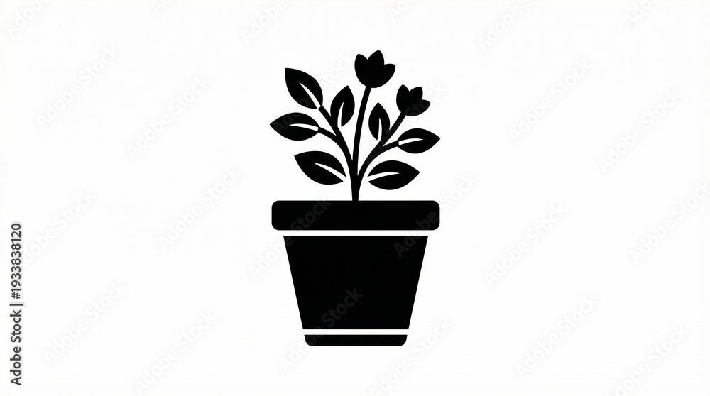 Fototapeta premium Potted Plant Silhouette