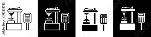 Laser machine black and white icon design concept