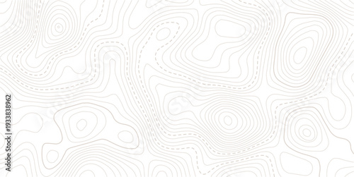 Geography landscape Topo contour map on white background, Black and white lines seamless Topographic map patterns, topography line map. Vintage outdoors style