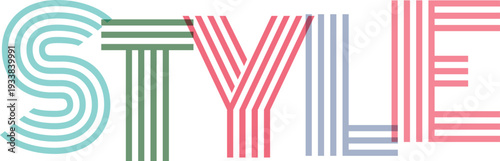 Style lettering with vibrant pastel lines for fashion boutique branding and modern retail clothing store identity graphics