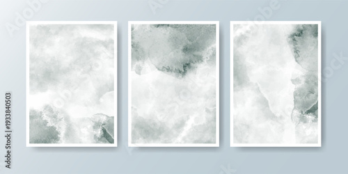 Set of cards with bright colorful vector watercolor background. Design for your date, postcard