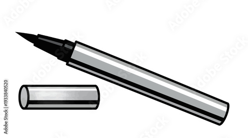 Eyeliner pen with cap removed for precise makeup