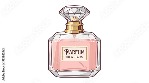 Elegant perfume bottle with diamond cap and generic label