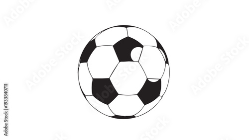 Close up soccer ball with black and white pentagon pattern on clean surface, showcasing classic spherical design.