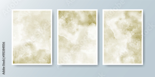 Set of cards with bright colorful vector watercolor background. Design for your date, postcard