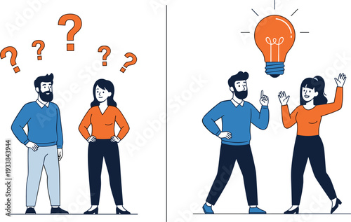 This vector is perfect for business, education, and self-improvement themes. It clearly depicts the journey from confusion which is a high-demand concept on Adobe Stock.