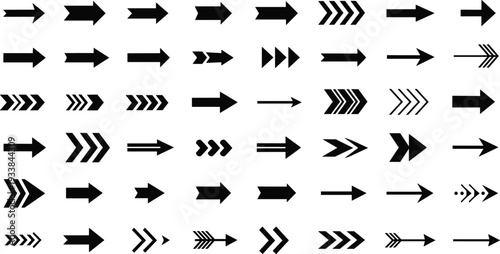 Arrow icon collection set, modern direction and navigation symbols isolated vector design