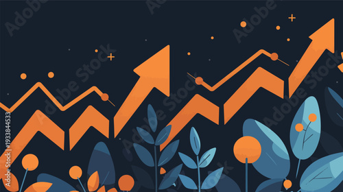 Image of investment growth, flat design vector illustration, scalable and clean