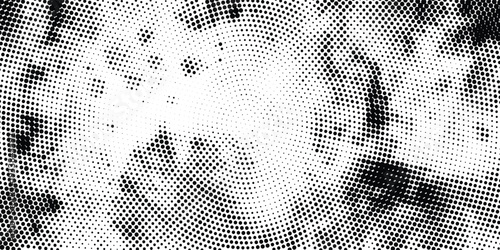 Bold monochrome halftone background of black circular dots forming a radial gradient, centered text FUTURISTIC HALFTONE, modern abstract design with high contrast for digital, data, soundwave visual