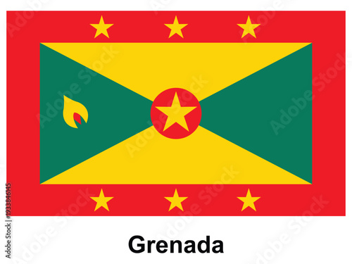 Free Download Vibrant Flag of Grenada Featuring Green, Yellow and Red Colors with Stars - GFXLoad