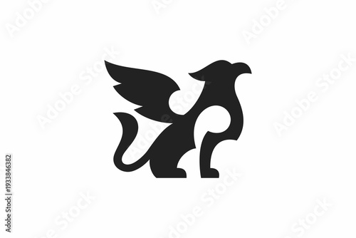 Letter P Griffin Logo Design 