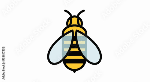 Yellow and Black Bee Illustration.