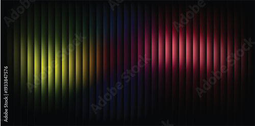 Vibrant multicolor light streaks on dark background