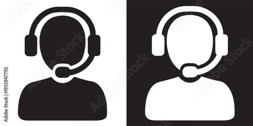 Customer support silhouette vector, Customer support silhouette, Customer support vector illustration 