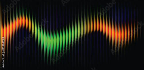 Vibrant sound wave pattern in neon colors on dark background