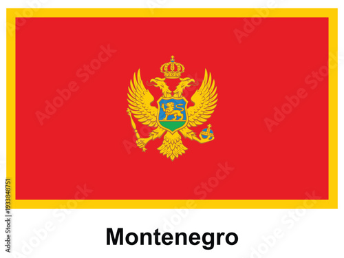 Vibrant Flag of Montenegro Featuring Golden Eagle and Crown Design