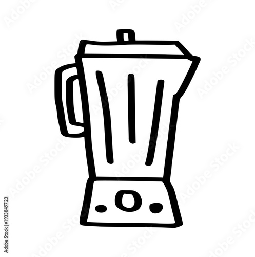electric blender doodle, hand drawn kitchen mixer, simple line art element for smoothie, juice, and healthy lifestyle concept