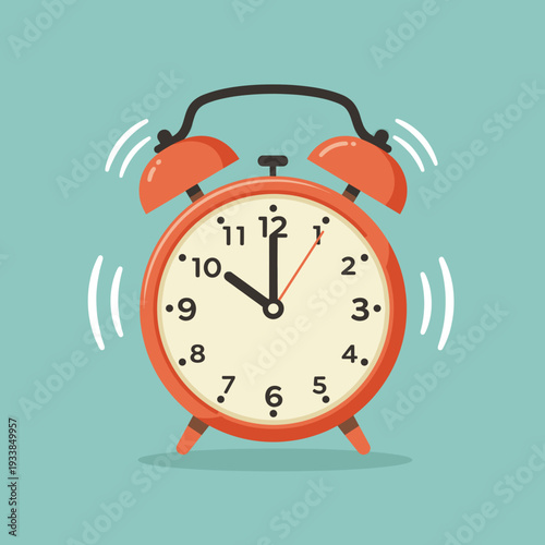 Classic alarm clock ringing at 12 o'clock, symbolizing urgency and time management