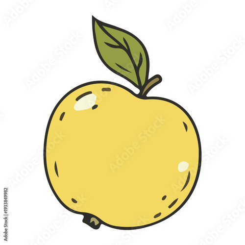 Yellow Apple Doodle Icon