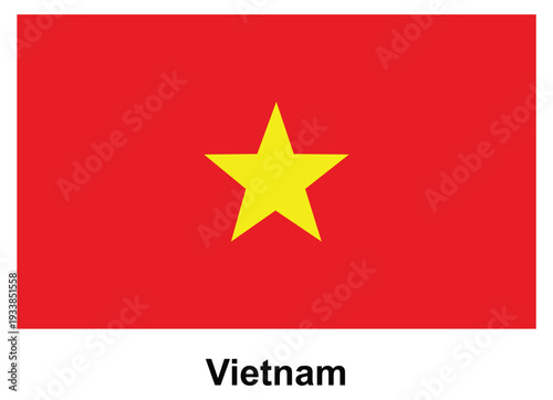 Vietnam Flag with Red Background and Yellow Star Symbolizing Unity