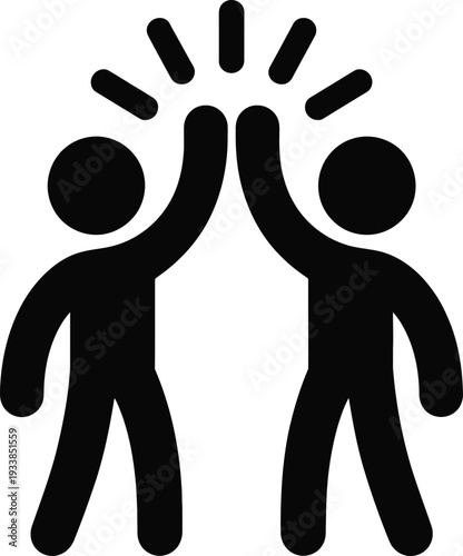people giving a high five representing teamwork success celebration partnership and positive cooperation in business
