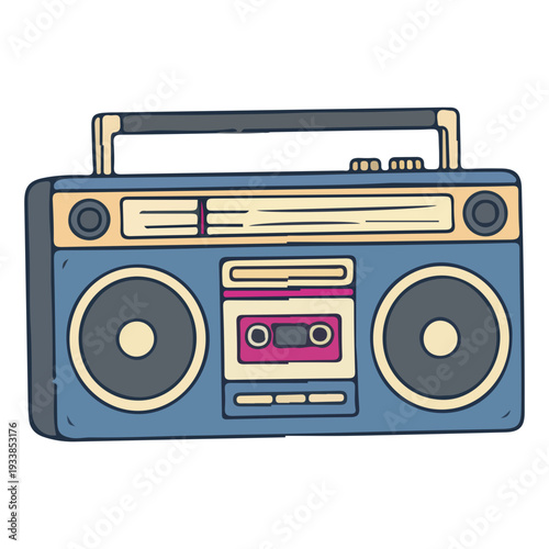 Retro Boombox Cassette Player