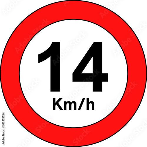 Speed Limit 14 Traffic Sign Vector