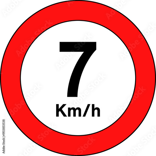 Speed Limit 7 Traffic Sign Vector