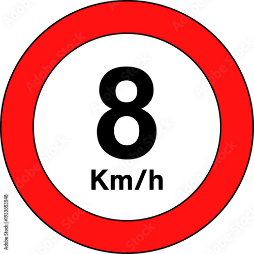 Speed Limit 8 Traffic Sign Vector