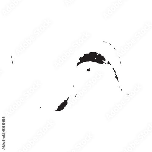 Abstract minimalist silhouette of a person wearing a headscarf against a white background.