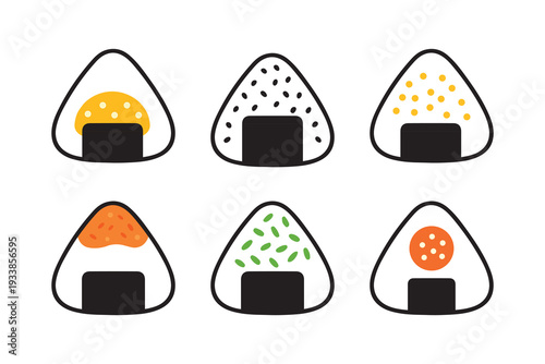 cartoon cute onigiri collection illustration