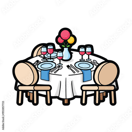 Dining table set for a formal meal with flowers, wine, and fine china in a cozy dining room