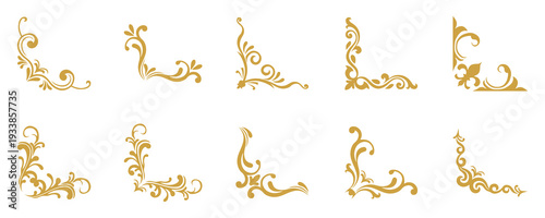 Set of Gold Ornate Corner Accents