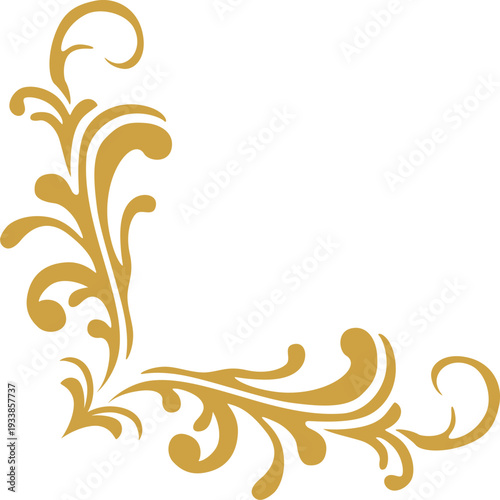 Golden Corner Flourish Ornament