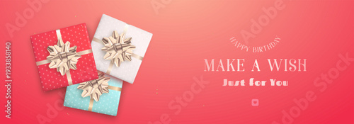 Brightly wrapped gifts with elegant bows create joyful atmosphere for celebrations