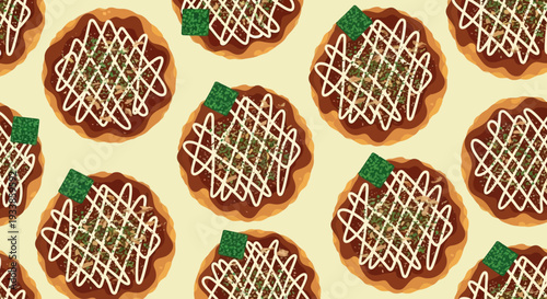 Japanese Okonomiyaki Pattern Background